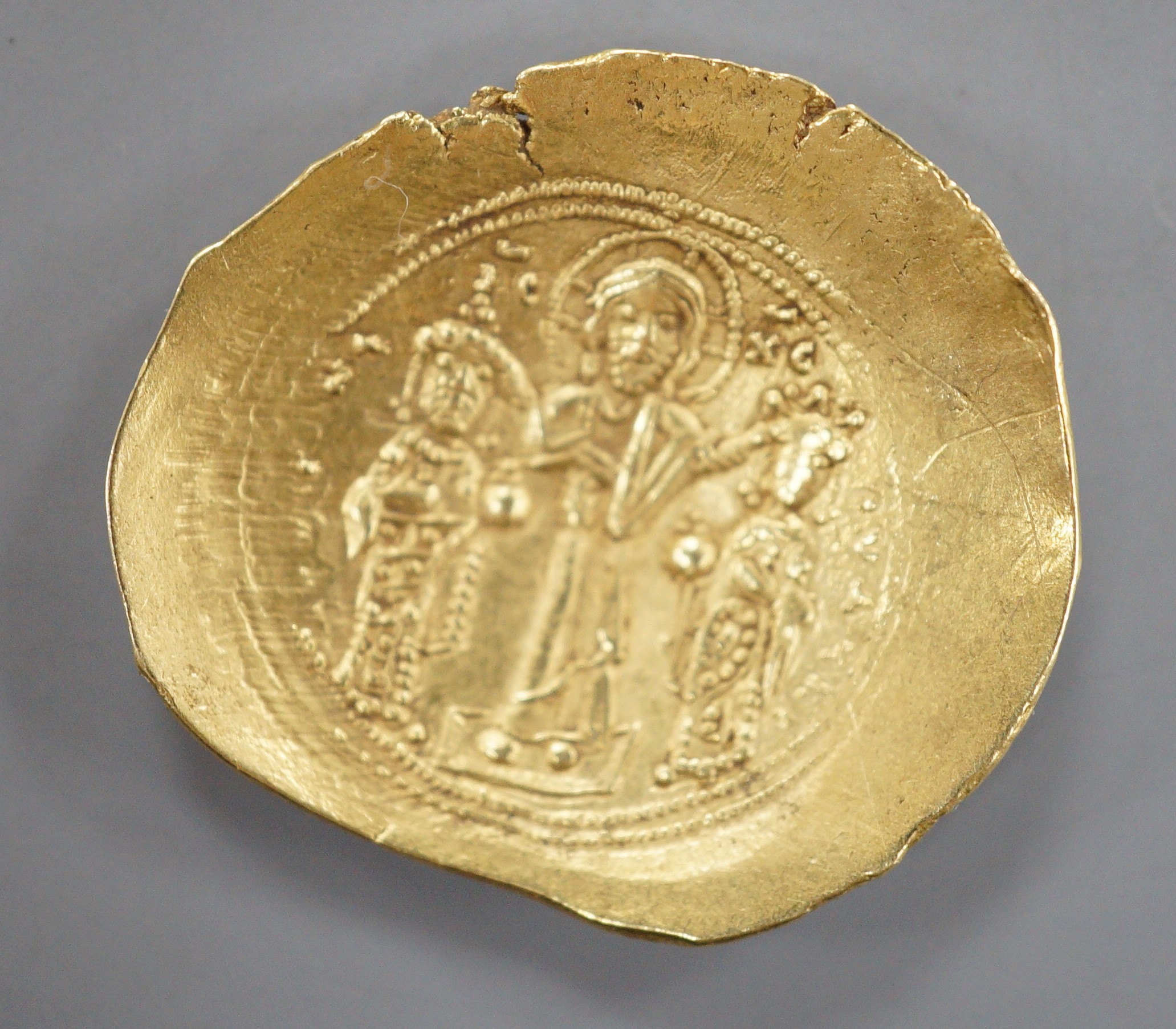 Byzantine coins, Romanus IV gold histamenon nomisma, 3cm